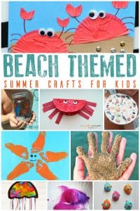 Shells, critters, sand and memories these beach themed crafts for kids are fun to dive into this summer to get creative on those long hot days.