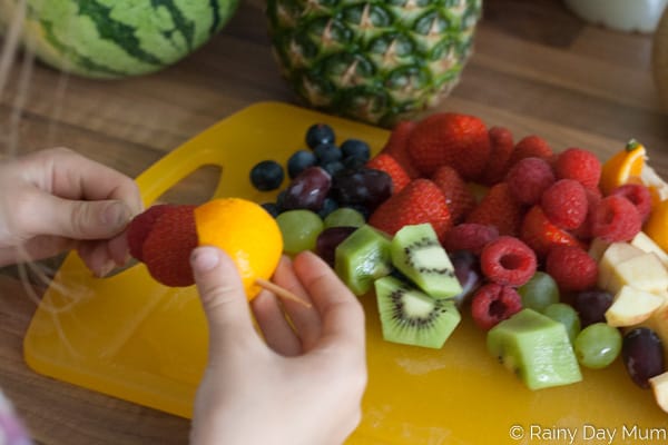Easy Fruit Skewers ideal for summer BBQ's that are so quick that kids can make too as well as taste testing Robinson Squashes, refreshing summer drinks for your family summer parties