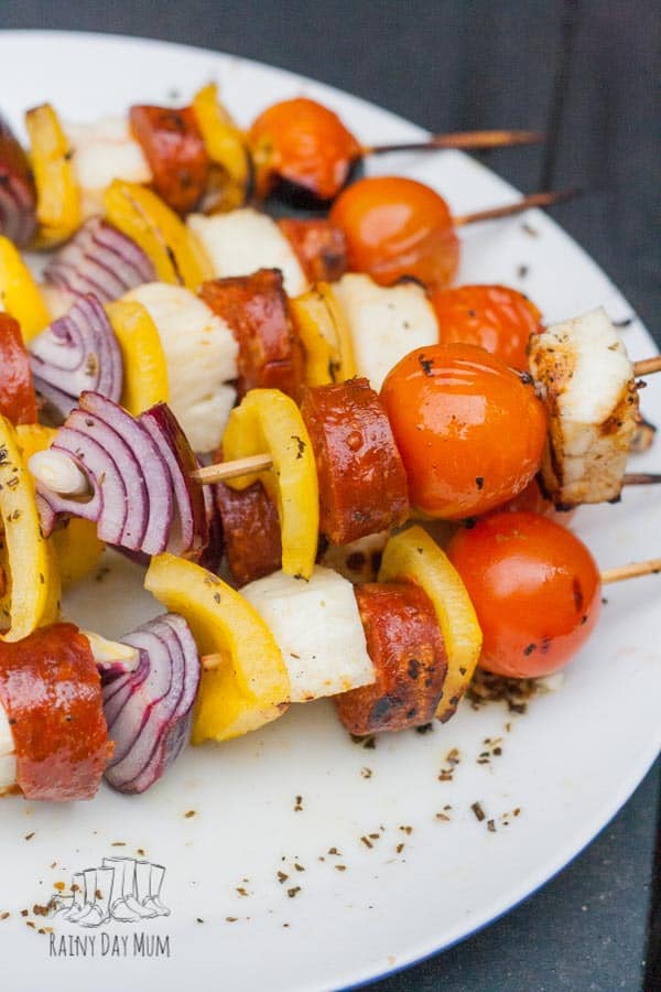 Try these delicious Mediterranean influenced Kebabs on your BBQ next time. With Halloumi cheese and Chorizo grilled with a simple lime dressing.