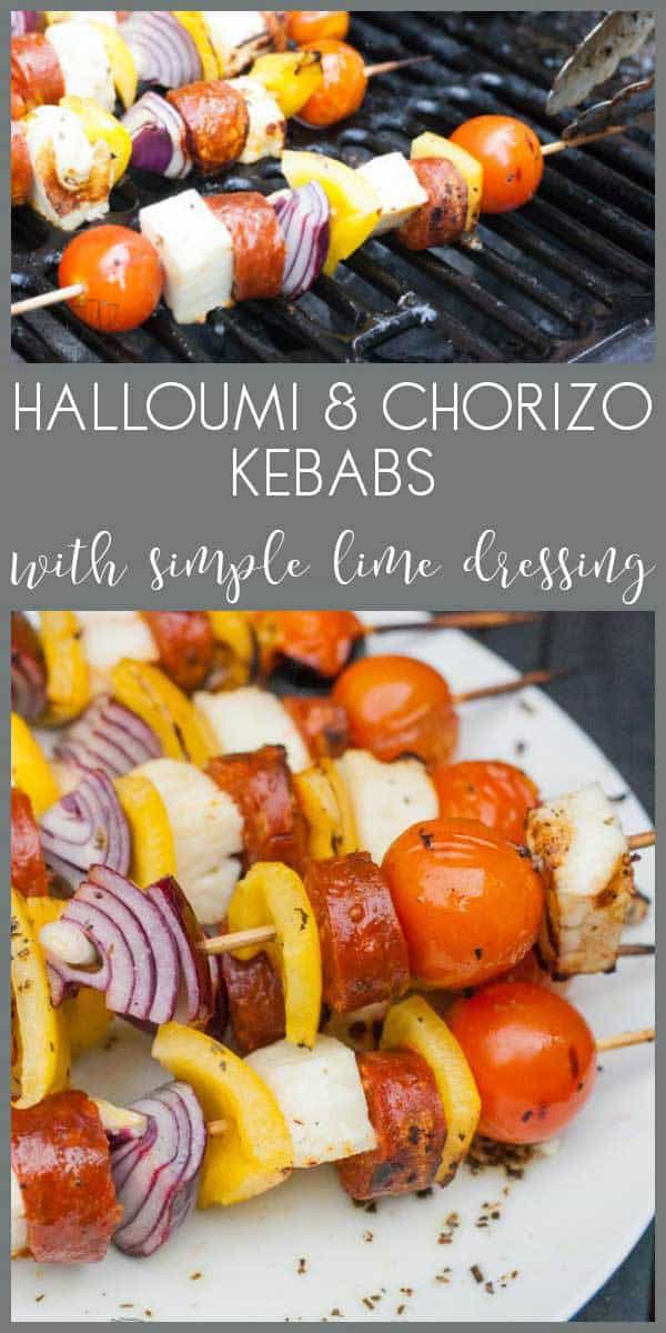 Try these delicious Mediterranean influenced Kebabs on your BBQ next time. With Halloumi cheese and Chorizo grilled with a simple lime dressing.