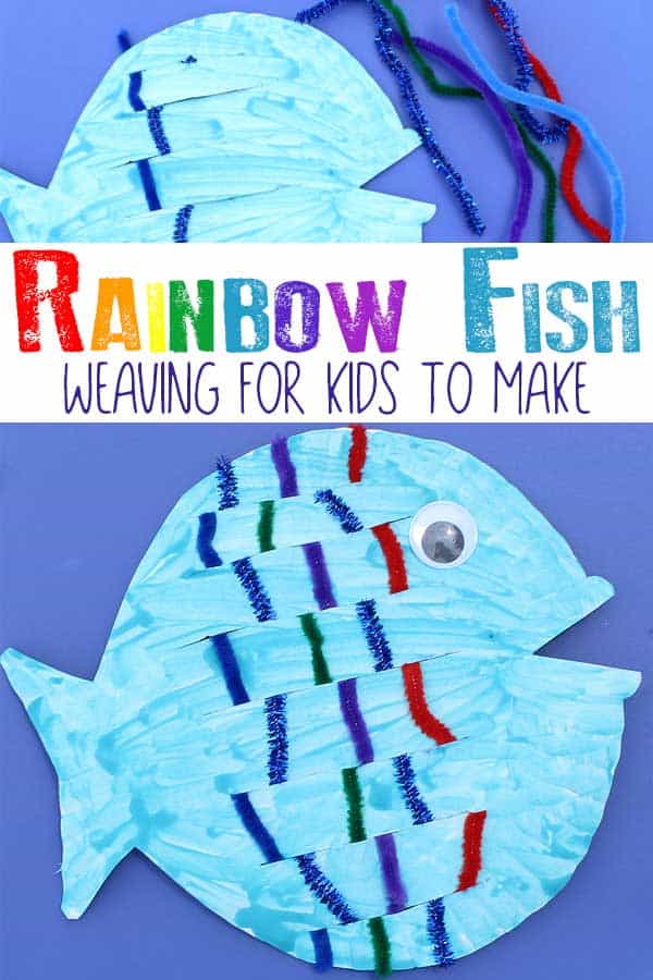 Simple fine motor activity and paper plate craft for kids to make and do inspired by the book The Rainbow Fish by Marcus Pfister.
