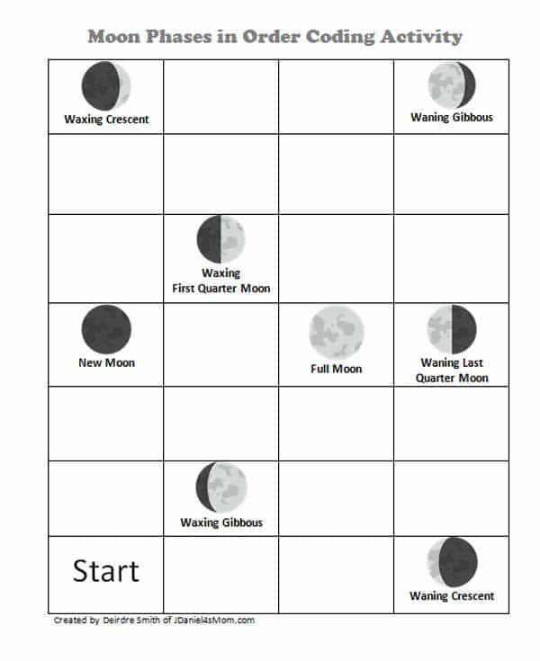 Help your child learn coding and the phases of the moon at the same time with this simple STEM activity for space themed learning