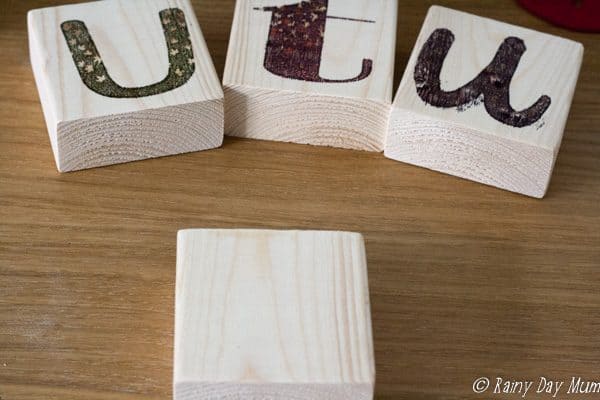 How to make your own printed wood blocks using your ink jet printer with step by step instructions on creating the letters and transferring to the wood.