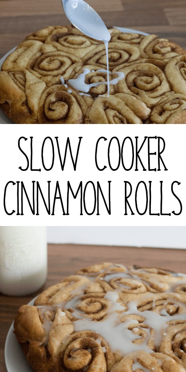 Easy Slow Cooker Cinnamon Rolls Recipe, no kneading and proving and the perfect way to wake up for breakfast or serve as a treat for the family.