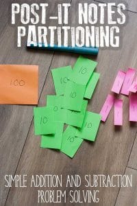 Post-it Note Partitioning – Addition and Subtraction