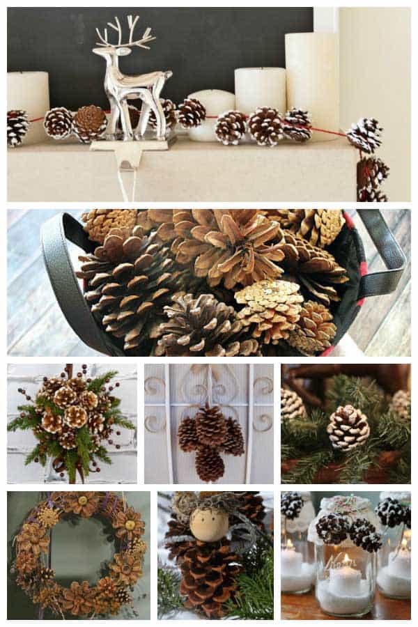 Fifteen Beautiful Rustic Pine Cone Crafts to create this year for Christmas and Winter Decorations to bring the outside in for your home.