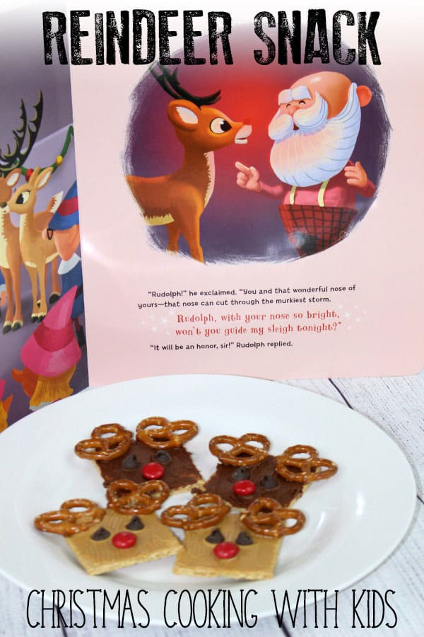 No-cook snacks inspired by the song and story of Rudolph the Red-Nosed Reindeer ideal to make with and for kids this Christmas.