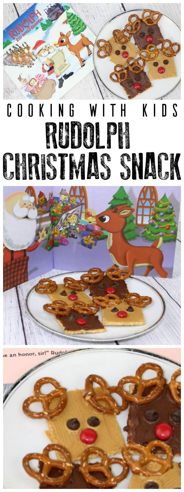 No-cook snacks inspired by the song and story of Rudolph the Red-Nosed Reindeer ideal to make with and for kids this Christmas.