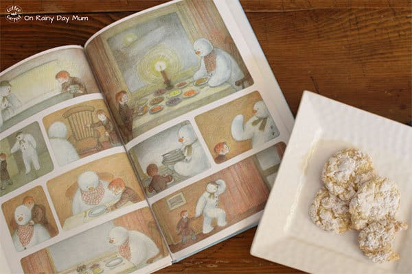 Inspired by the classic Christmas picture book The Snowman by Raymond Briggs bake these ever so simple Snowball Cookies made with just 3-ingredients.