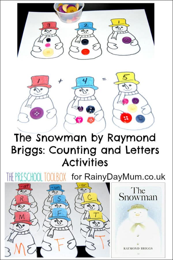 Activity suggestions for working on literacy and numeracy inspired by the classic wordless picture book The Snowman by Raymond Briggs for Early Years.