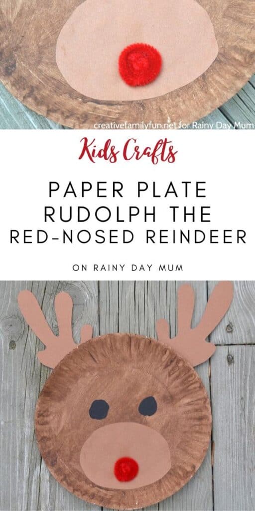 Christmas Paper Plate Craft for Kids to Make a Reindeer