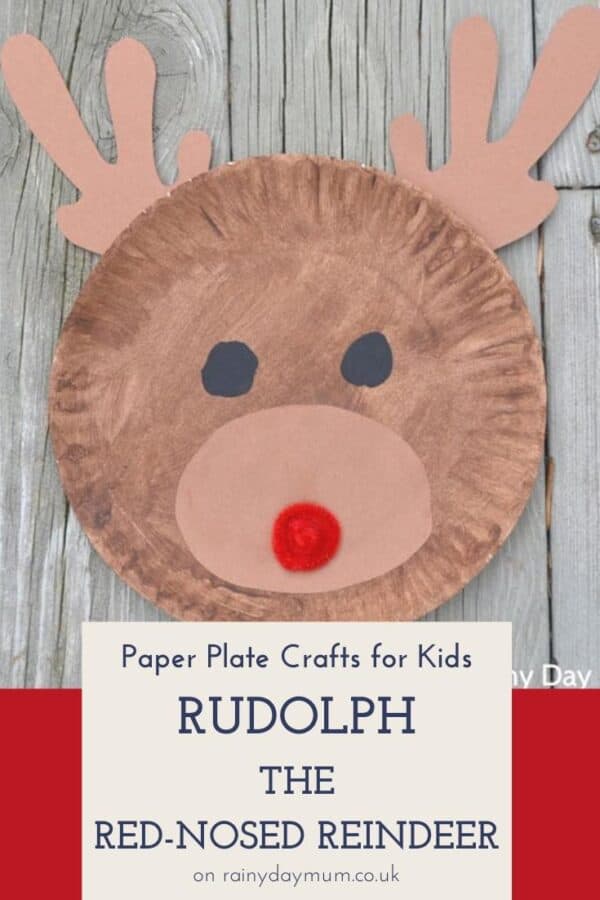 Paper plate kids craft a rudolph the red nosed reindeer
