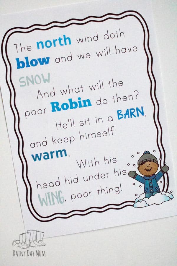 Winter and Snow Themed Nursery Rhymes and Songs