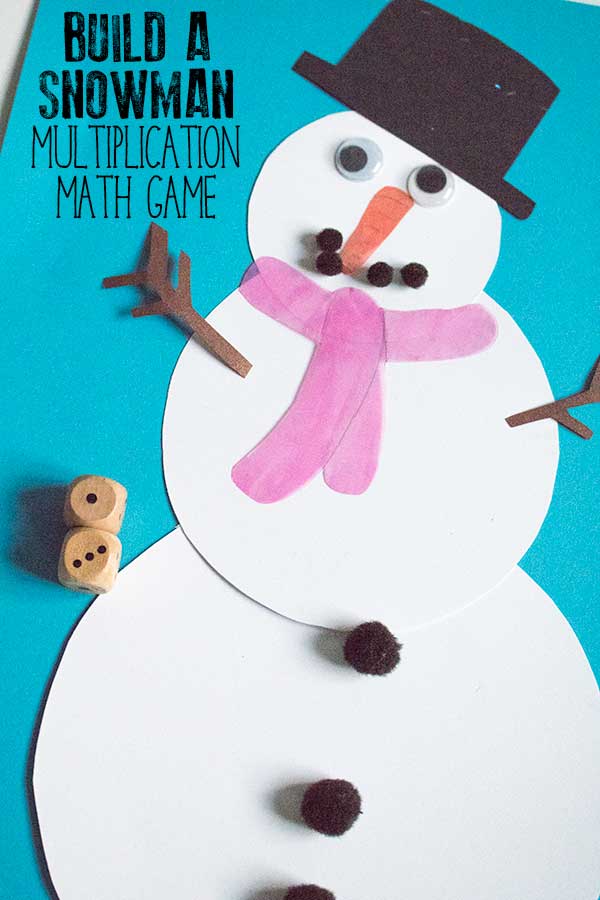 DIY Build Your Own Snowman Multiplication Maths Game