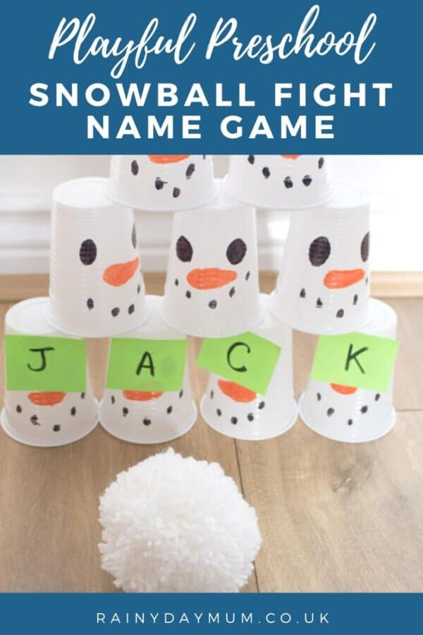playful preschool activities for learning snowball fight name game