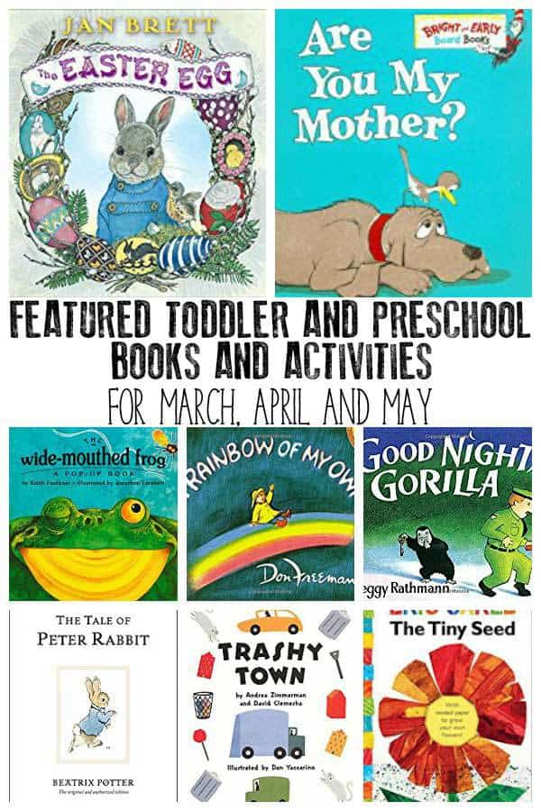 Featured Themes and Books for March, April and May as part of the FREE Virtual Book Club for Kids. Join along this spring with these book and activities for hands-on learning each week.