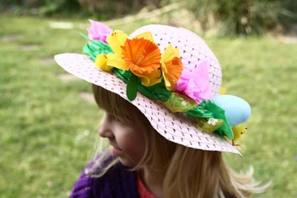 Easter Bonnet Hat For Childrens Parades Boys & Girls PINK BLUE NATURAL Colours 