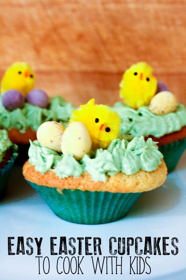 A simple recipe for cupcakes ideal for Easter to make with kids, add some green vanilla buttercream frosting and Cadbury mini eggs you have some delicious and cute Easter cakes to share perfect for you or the school bake sale.