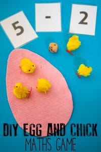 DIY Egg and Chick Math Game for Toddlers and Preschoolers