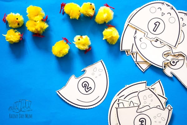 using easter chicks to support learning of number bonds with free printable puzzles