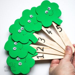 St Patrick’s Day Rhyme and Shamrock Puppets
