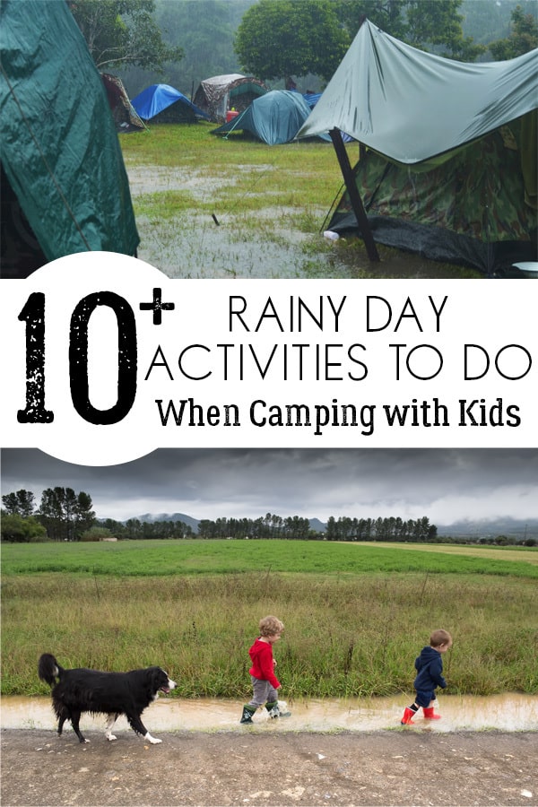 Easy and simple ideas to do with kids when it starts to rain whilst you are camping. These 10+ rainy day activities will keep the kids entertained and happy on the campsite whilst you wait for the sun to come out again.