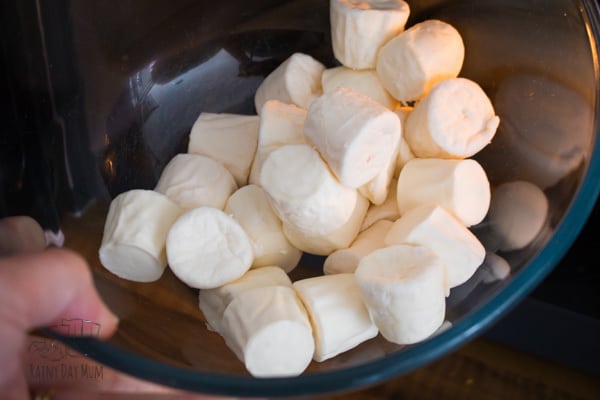 Marshmallow play dough for taste safe play