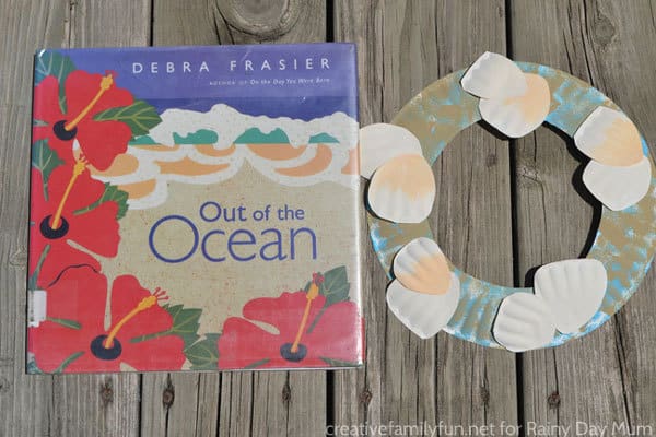 Out in the Ocean Inspired craft project for kids to make a paper plate wreath
