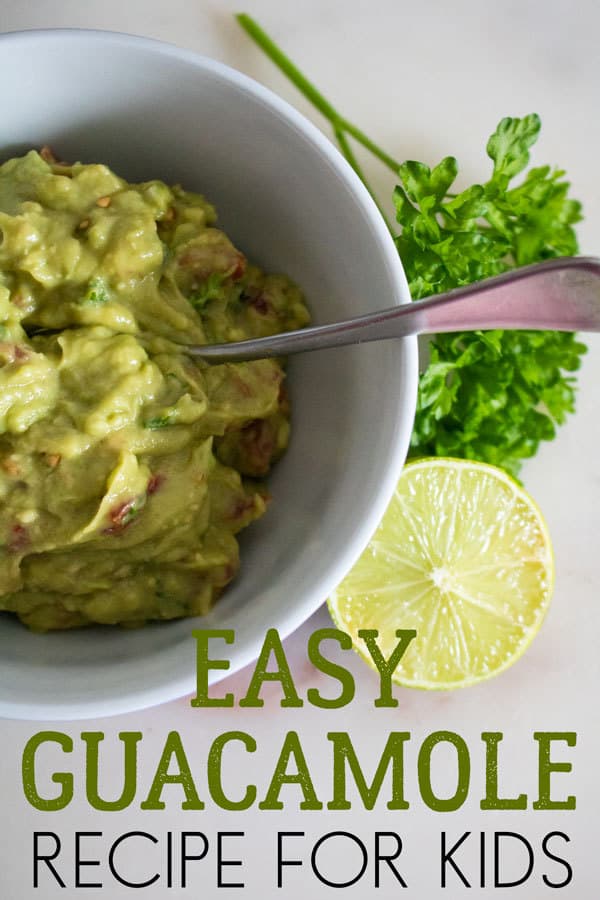 A simple recipe for guacamole that is so easy that kids and you can cook together.