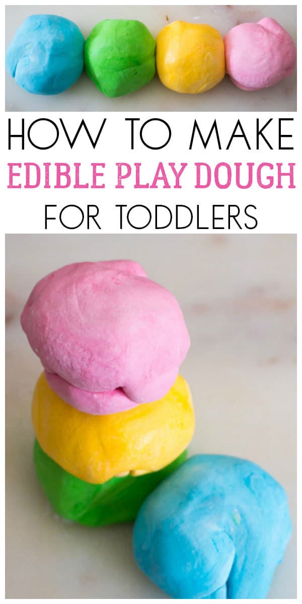 How to make edible play dough with 2 simple ingredients ideal for sensory play with toddlers who put everything in their mouths