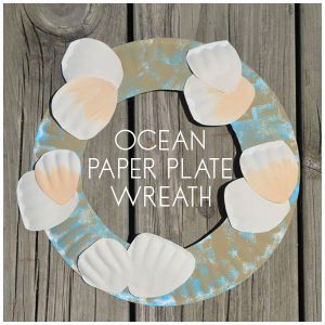 Beach Themed Paper Plate Wreath for Kids to Make