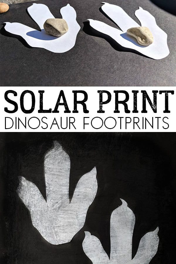 Create solar print dinosaur footprints