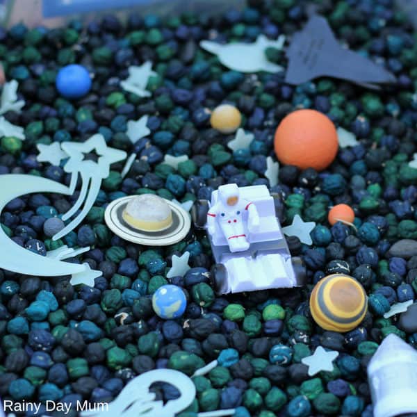 out of this world space bin for sensory play