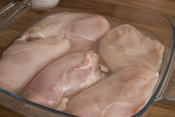 soaking the chicken breast in lime for added flavour before marinating