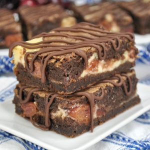 Cherry Cheescake Bars with a Brownie Base
