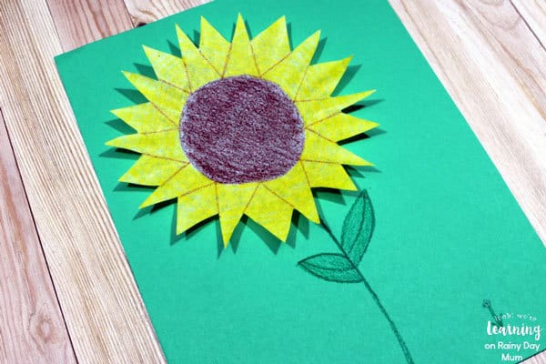 easy coffee filter sunflower to make with kids