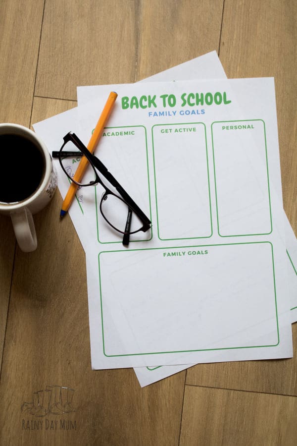 set goals for the family for back to school with the free printable and inspiration and ideas