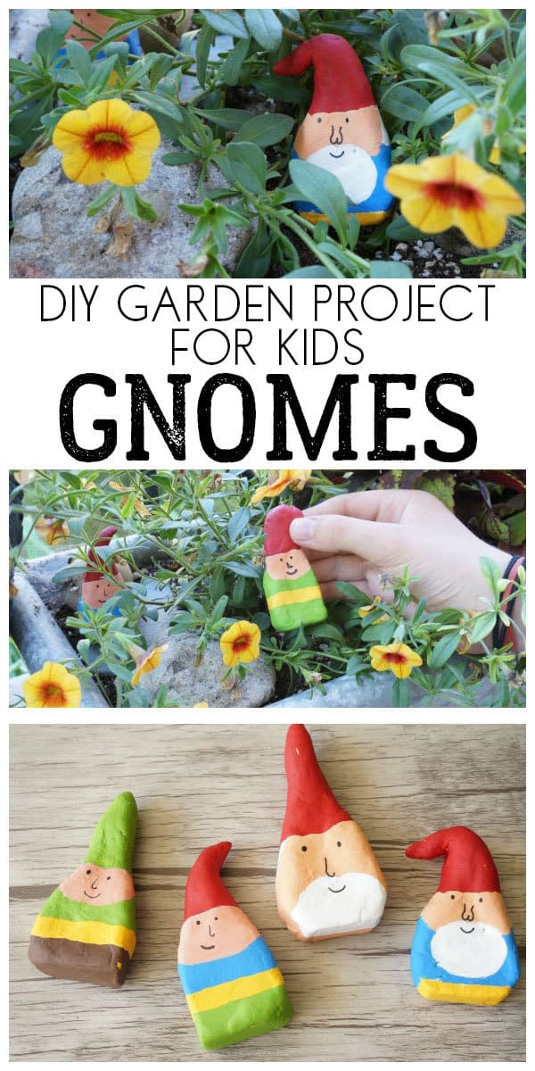Garden Gnomes Craft Project for Kids to Make these Simple Gnomes to use as stone markers