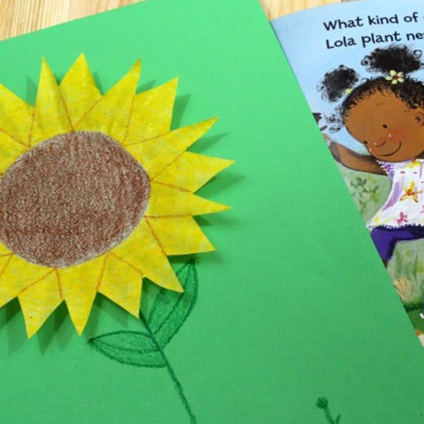 Simple sunflower coffee filter craft for toddlers and preschoolers