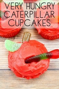 Easy Very Hungry Caterpillar Cupcakes
