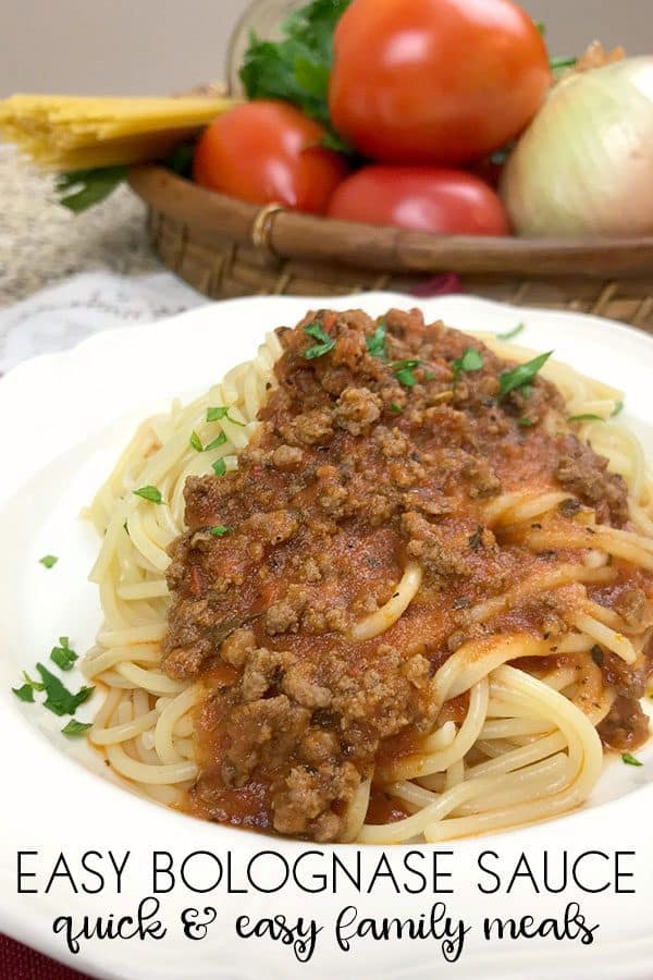 Quick and easy meat sauce for pasta. Rich in tomatoes and perfect for family meals. Make at the weekend, freeze this bolognese sauce and defrost as needed.