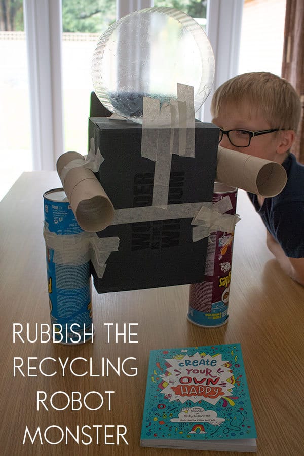 Rubbish the Recycling Robot Monster one of the Activities for Kids in the Create Your Own Happy Book.