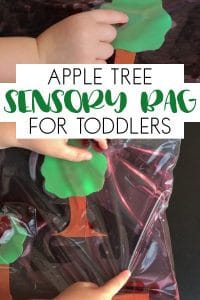 Create your own sensory bag for your toddlers with an Apple Tree Theme and watch them play, as they work on counting and fine motor skills