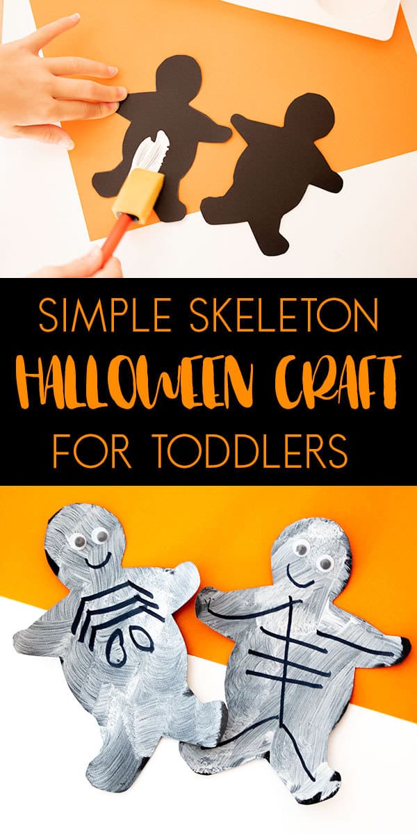 Halloween Craft for Toddlers to create some easy skeletons which you can then use to decorate with or in learning activities.