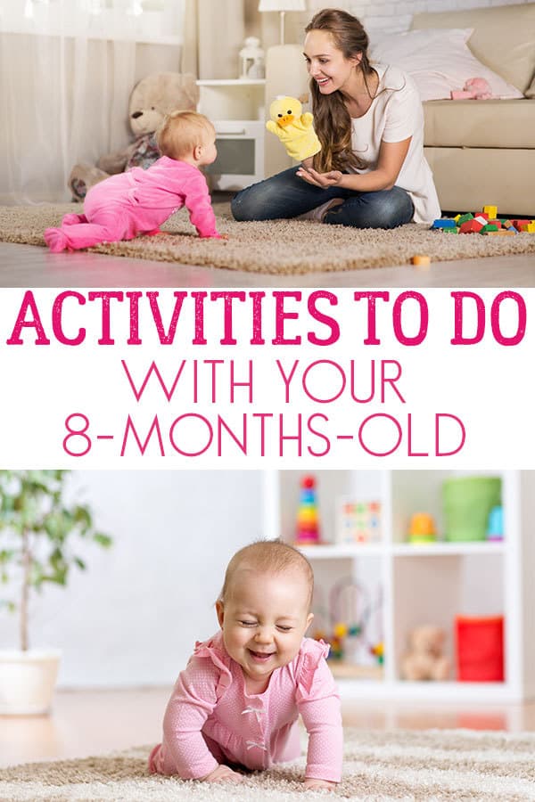 Fun Activities to do with your 8-month-old baby. Ideas for games and play that you can do together.
