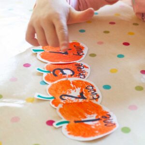 DIY Pumpkin Number Lines for Number Recognition and Counting activities for Preschoolers