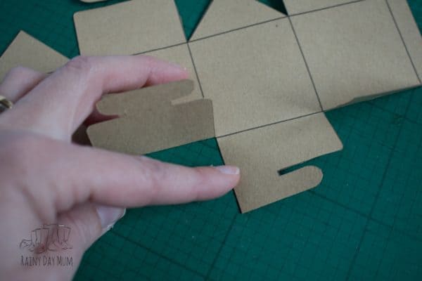 template cut out for simple kids gingerbread house ornament