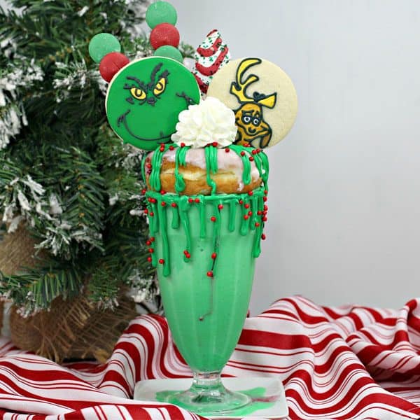 Grinch Freakshake recipe ideal for fun Christmas Parties for Kids