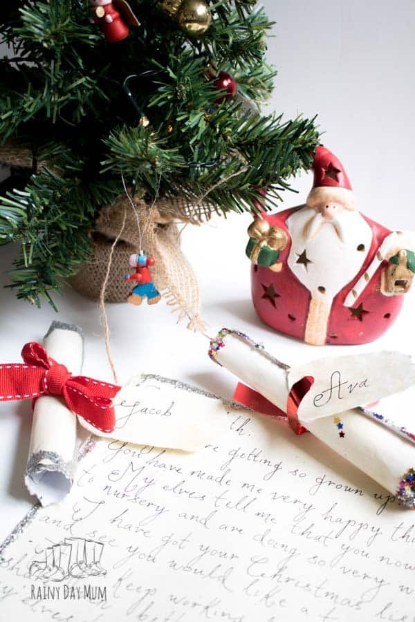 an example of a handmade letter from santa that you can create an deliver on Christmas eve for some extra magic this year