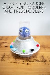 Flying sauce and alien craft to make with toddlers and preschoolers inspired by Aliens Love Panta Claus
